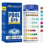 7-Way Pool Test Strips,150 Strips Pool and Hot Tub Test Strips,Accurate Test Bromine,Total Alkalinity,pH,Free Chlorine,Total Hardness,Cyanuric Acid and Total Chlorine Pool Spa Water Test Strips