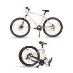 HORNBACK Xpand+ Full Size Fully Assembled Mountain Foldable Cycle for Men & Women (21 Speed Shimano Gears, Lockout Front Suspension, 27.5-Inch Wheels, Mechanical Disk Brakes) (Lightning Silver)