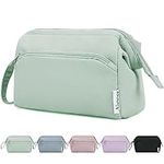 Narwey Large Women Makeup Bag Wide-Open Make up Bag Travel Cosmetic Organizer Toiletry Bag for Cosmetics Toiletries Accessories (Mint Green)