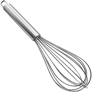 Kuber Industries Multiuses Stainless Steel Kitchen Utensil Balloon Shape Wire Whisk, Egg Beater, Kitchen Tool, 25cm (Silver), Standard