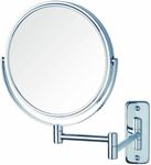 Jerdon JP7808C 8-Inch Two-Sided Swivel Wall Mount Mirror with 8x Magnification, 13.5-Inch Extension, Chrome Finish
