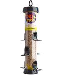 Hanging Bird Feeders for Small Birds - Jacobi Jayne® Bigeasy™ Small Seed Bird Feeders for Wild And Garden Birds - Squirrel-Resistant Bird Feeder with Built in Hanging Ring.