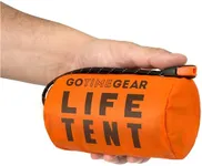 Go Time Gear Survival Life Tent • 2 Person Mylar Emergency Shelter Tube Tent + Paracord • All-Weather Protection for Camping, Hiking, & Survival Kits • Includes Emergency Whistle • 1PK Orange