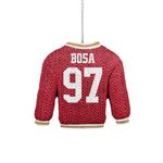 FOCO - NFL Football Holiday Sweater Resin Xmas Christmas Tree Hanging Ornament (San Francisco 49ers - Joey Bosa)