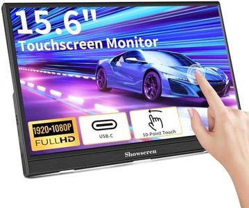 Showscren Portable Monitor 15.6 Inch Touchscreen Monitor FHD 1920x1080 HDR IPS 10 Point Touch USB C+HDMI+USB Touch Monitor with Dual Speakers, Ultra-Thin Monitor for PC/Laptop/Mac/Xbox/Switch/PS4/5