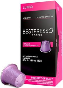 Bestpresso Coffee for Nespresso Original Machine 120 Aluminum pods Certified Genuine Espresso Lungo Blend (High Intensity) Pods Compatible with Nespresso Original 60 Days Satisfaction Guarantee