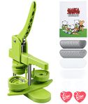 Happizza Button Maker Machine, Heart-Shaped (3rd Gen) Installation-Free, Heart Shape DIY Pin Button Maker Press Machine Kit, Badge Punch Press Machine with Free 100pcs Heart Button Parts&Magic Book