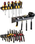 Screwdriver Holder Wall Tool Organizer - Metal Plier Organizer Hammer Rack Screwdriver Holder Hand Tool Organizer and Storage Rack Wall Mount for Garage Workshop Workbench - 3 Pack