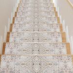 Homcomodar Stair Treads for Wooden Steps Set of 15, 76x20cm Non Slip Carpet Stair Treads Rubber Stair Runner Indoor Stair Rugs Safety Mats for Dogs,Kids&Elder,Stairway Grip Step Treads Carpet