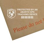 Platinum Place 5 x PPABARTHGPS GPS Tracking Device Security WINDOW Stickers 87x30mm-Car,Van,Vehicle Alarm Tracker Signs