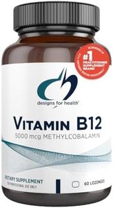 Designs for Health Vitamin B12 Lozenges - B12 Vitamins 5000 mcg Methylcobalamin - Vitamin B12 Supplements - Vegan + Non GMO, Natural Berry Flavor (60 Quick Dissolve Lozenges)