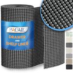 BAGAIL Drawer Liner, 12 in X 20 Ft Non Adhesive Shelf and Cabinet Liner, Strong Grip, Non Slip Storage Liners for Desk, Shelves, Kitchen, Bathroom, Pantry, Dresser, Office - Charcoal