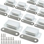 12Pack 15lbs Cabinet Magnets Magnetic Door Catch for Kitchen Closet Door Bathroom Cupboard Wardrobe Closing Drawer Latch and Shutters with Mounting Screws (White)