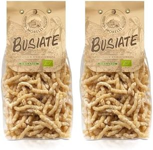 Morelli Spiral Pasta - Organic Premium Durum Wheat Semolina Italian Pasta from Italy - Protein-Rich, Ancient Grains, All Natural, Gourmet Italian - Busiate Pasta (Trofie, Gemelli) 17.6 Oz - Pack of 2