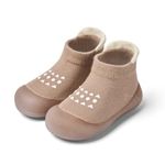 Bearbay Baby Sock Shoes Baby Walking Shoes Infant Non-Slip Breathable Slippers with Soft Rubber Sole Baby Boys Girls Sneakers Brown