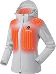 Venustas Women's Slim Fit Heated Jacket with Battery Pack, Windproof Electric Insulated Coat with Detachable Hood