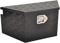 BATONECO 26 Inch Aluminum Trailer Tongue Tool Box, Heavy Duty Utility Tool Storage Box for Trailer Tongue with Lock and 2 Keys, 5 Bar Tread Pattern, 26"X13.3"X12", Black