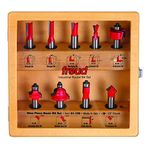 Freud 91-108 Basic Router Bit Set with 1/2-Inch Shank, 9-Piece, (91-108), One Size, Multi