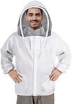 ISIVBPEP Beekeeping Jacket for Men Women,Polycotton Bee Jacket with Veil Hood,Beekeeper Jacket,Bee Keeper Suite Suitable for Professional Beekeepers and Beginners（XL）