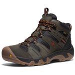 KEEN Men's Headout Mid Height Waterproof All Terrain Hiking Boots, Black Olive/Fossil Orange, 9.5