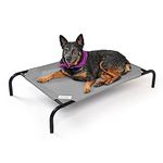 Coolaroo The Original Elevated Polyethylene Fabric, Stainless Steel Pet Dog, Cat Bed, [Medium, Grey]