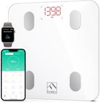 Smart Body Fat Scale, FITINDEX Weight Scale for 13 Body Composition Analyzer， Digital Bluetooth Wireless Scale for Health Monitor, Sync with APP - White