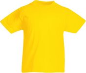 Fruit of the Loom Plain Childrens Yellow T Shirt All Ages (Age 7-8)