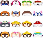 Kids Party Birthday Maskspaw, 16 PCS Soft Felt Dogs Patrol Animal Themed Party Favors Supplies for Party Decoration