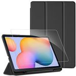 EasyAcc Case for Samsung Galaxy Tab S6 Lite 2024/2022/2020 10.4 inch, Ultra Thin with Stand Slim Protective Case for Galaxy Tab S6 Lite (SM-P620/P625/P610/P613/P615/P619), Black
