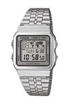 Casio - A500WA-7D - Vintage Unisex Watch - Digital Quartz - LCD Dial - Grey Steel Strap