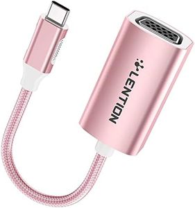 LENTION USB C to VGA Adapter, Type C VGA Cable Converter for 2023-2016 MacBook Pro 13/15/16, New iPad/Surface/Mac Air, Stable Driver Certified (CB-CU606, Rose Gold)