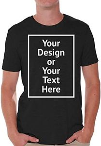 Custom Shirt Men Personalized Add Your Image T-Shirt Add Your Text Photo Front/Back Print Black New Medium