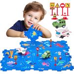 hahaland Kids Toys for 3 Year Old Boys Girls - 3 4 5 Year Old Boy Girl Gifts, Race Track Educational Dinosaur Toys for Kids 3-5, Puzzle Racer Kids Car Track Set for 3+