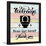 Chaka Chaundh - bathroom poster - bathroom posters with frame - bathroom quotes framed posters - Washroom Quotes Frames - Toilet Quotes Wall Hanging - (14 X 11 Inches) (Multicolor Wood)