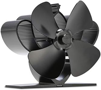 NETTA 4 Blade Mini Woodburner Stove Fan - Silent Operation - Eco Friendly Circulation - Efficient Heat Distribution - Ideal Small 13cm Log Burner Fan and Woodburner Fireplace Fan - Black