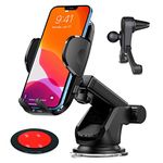 SLM Star Car Phone Holder - 360° View Shock Proof Ultra Strong Suction and Easy Adjustable Mounting on Dashboard, Windscreen, Air Vent for Smartphones