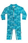 weVSwe Baby Toddler Swimsuit UPF 50+ Protection Rash Guard Boy Swimsuits One Piece Bathing Suit Crotch Zipper for Quicker and Easier Diaper Changes Tree Peacock Blue Bathing Suit 6-12 Months