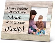 SRADMO Aunt Picture Frame, Aunt Frame, Pregnancy Announcements, Aunt Picture Frame From Niece Nephew, Aunt Gifts, Gifts For Aunt, This Boy Calls Me Auntie 10x8 Inch Wooden Tabletop Photo Frame