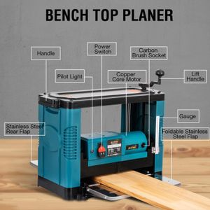 KATSU 1850W Thicknesser, 330mm Planer – Powerful Woodworking Tool