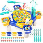 Doloowee Magnetic Fishing Game for Kids, 3 4 5 Years Old Boys Girls Educational Toys Toddler Toys Musical Fishing Toy with 4 Fish Rod & 24 fishes Birthday Gift for Kids 3-5 Years Old