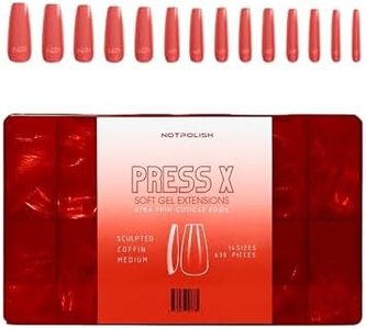Notpolish PRESS X Soft Gel Nail Extensions - Medium Sculpted Coffin Shaped Nail Tips for a Flawless Fit - Durable, Break-Resistant Fake Nails - Easy-to-Use Press On Nails - 630 Pcs