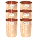 Prisha India Set of 6, Drinking Glasses Tumbler Copper Tableware Dinnerware