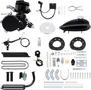 H-YEEU 26” 28” 2 Stroke 80cc Cycle Bicycle Gas Motorized Gasoline Engine Motor Kit CDI Air Cooling for Mountain and Road Bike (Black)