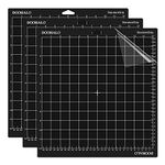 DOOHALO Cutting Mat for Cricut Explore Air2/One, Cricut Maker Smart Cutting Machine Expression 12 X 12 inch 3 Pack Replacement Adhesive Vinyl Mats Black Color Standard Grip Cutting (Black)