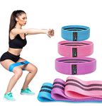 EVO Ladies Resistance Bands Elastic Legs Exercise Fitness Loop & Expanders HIP CIRCLE Booty Circles Glute Ideal for Yoga, Pilates, Squats, Gym, Butt Exercises [SET OF 3 or Single] (AQUA, Large)