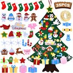 3.4FT Felt Christmas Tree Set| with 34pcs Ornaments for Kids｜ Xmas Door Wall Hanging Decorations ｜Perfect Kids Gifts Party Supplies…