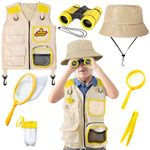 Kids Explore Kit & Bug Catcher Kit, Kids Camping Gear for Kids, Outdoor Exploration Set with Vest & Hat, Ideal Outdoor Camping Adventure Toys for Boys Girls 3-12