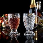 FYUGO Clear Cystal Short Glasses | Set of 6 (50ml) Shot Glass Cup for Vodka, Whiskey, Wine, Club, Gift (Style 2)