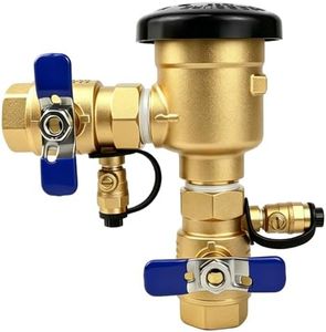 1"1-720A Pressure Vacuum Breaker Assembly, 400 PSI Heavy-Duty Solid Brass Backflow Preventer with Pre-Applied Sealant, Anti-Siphon Valve for Lawn Irrigation ,Commercial Water Systems, 5-Year Warranty