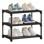 NIAWECAN Shoe Rack, Small Shoe Rack, Shoe Storage Rack, 3 Tier Shoe Rack Organiser, Slim Shoe Organiser Storage, Lightweight Shoe Shelf for Closet Entryway Hallway Bedroom, Space Saving